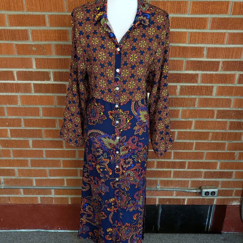 Retro-style Fig and Flower maxi dress